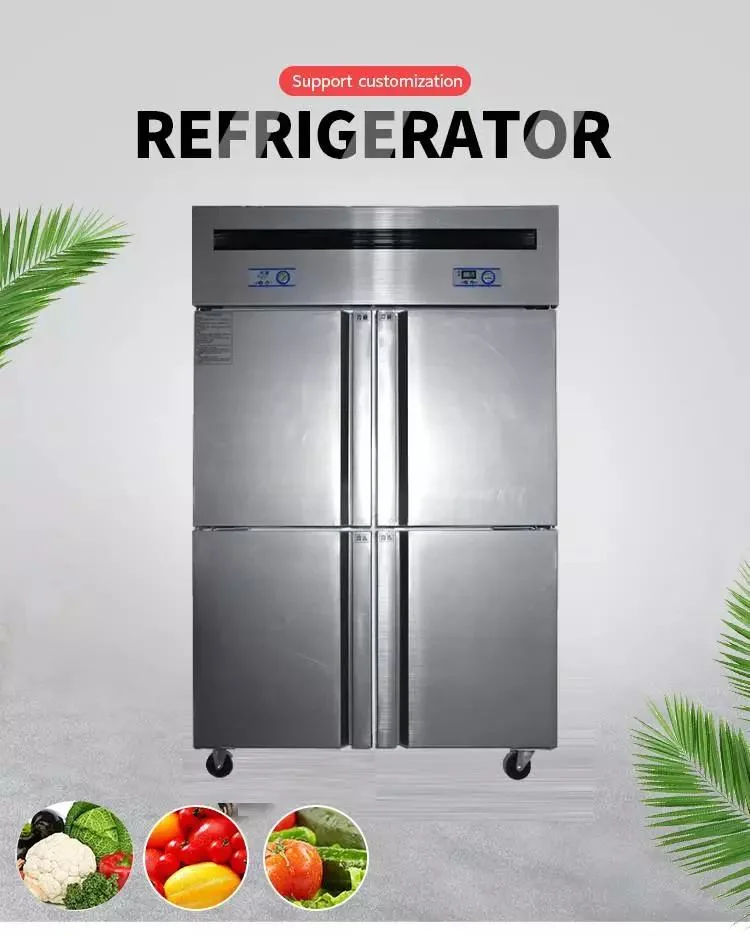 Kitchen Freezer Refrigerator Commercial 4 Doors Restaurant Refrigeration Equipment