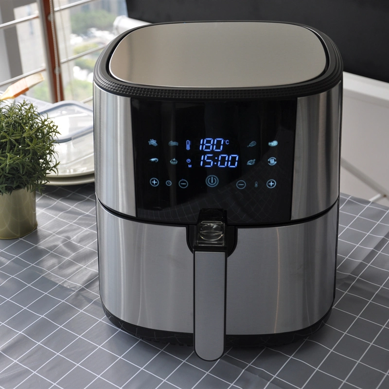 Stainless Steel 6L 8L Capacity Freidora De Aire 1800W Digital Electric Programmable Hot Air Fryer